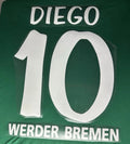 Diego #10 Werder Bremen 2006/2008 Retro Nameset