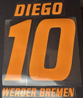 Diego #10 Werder Bremen 2008/2009 Retro Nameset